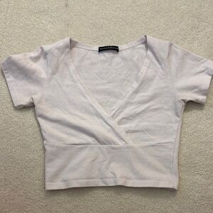 Brandy Melville White Wrap Crop Top